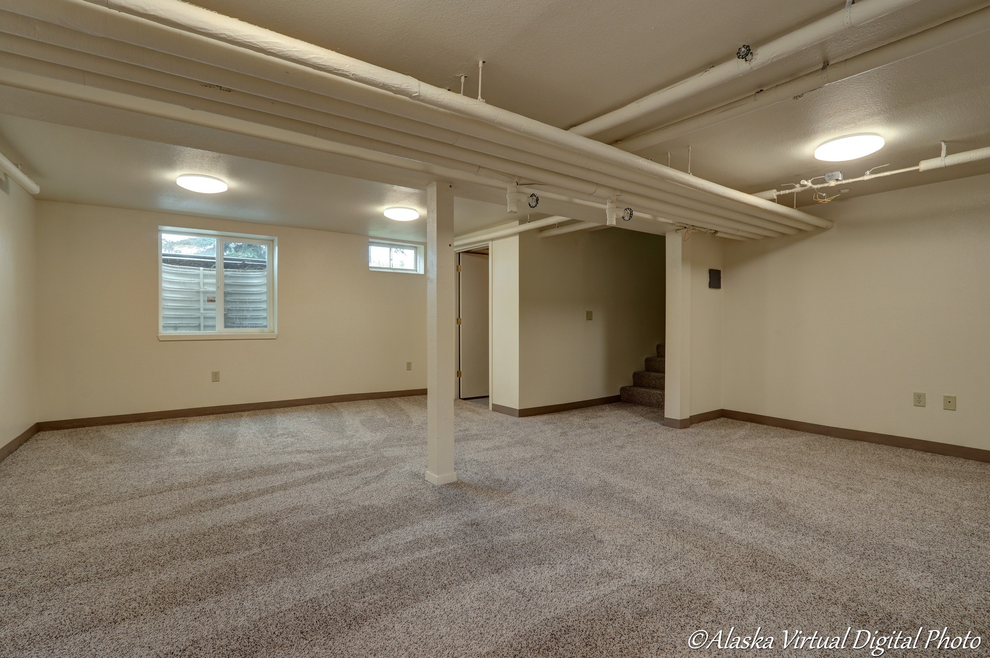 image of carpeted basement