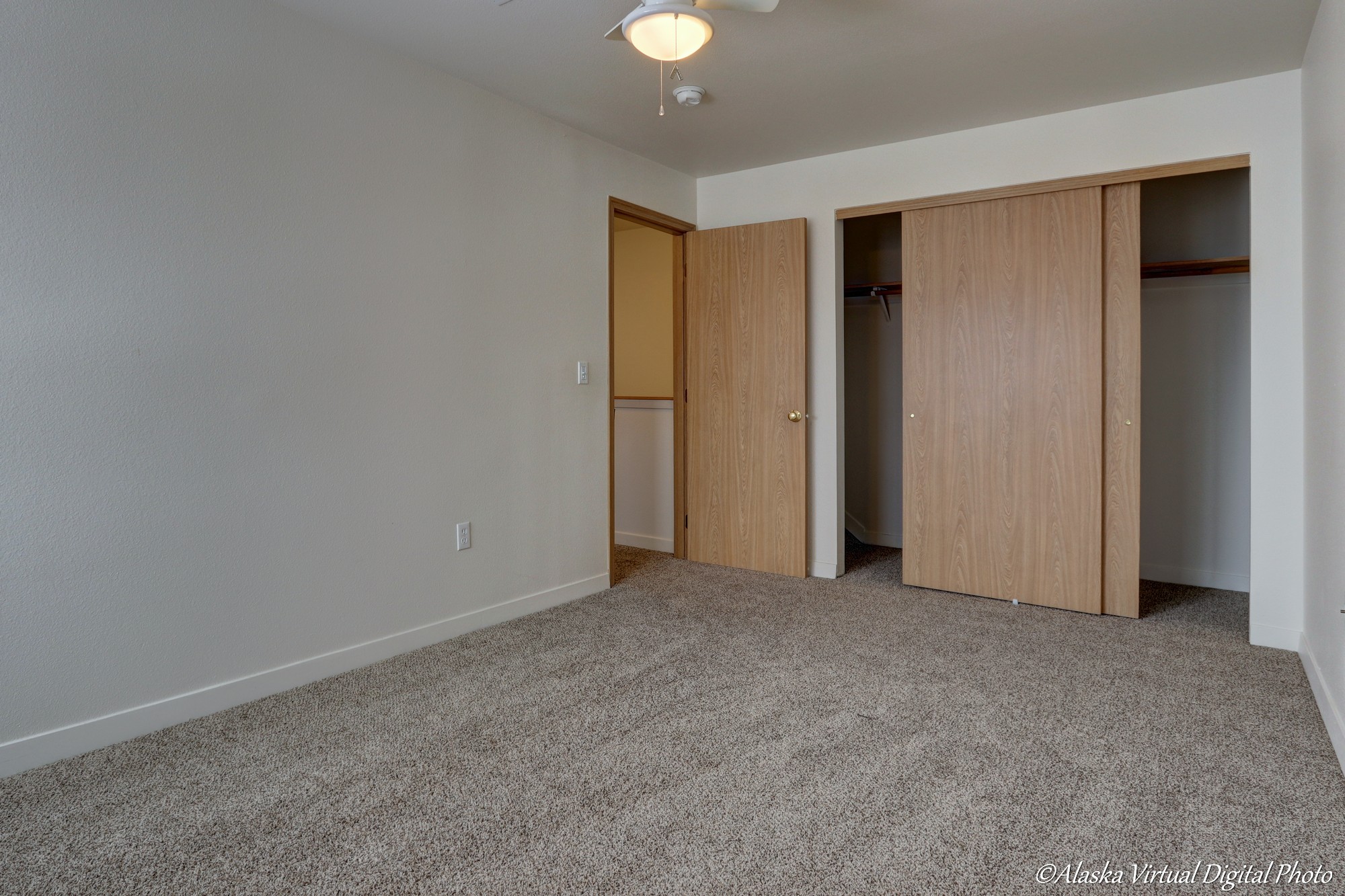 bedroom with closets