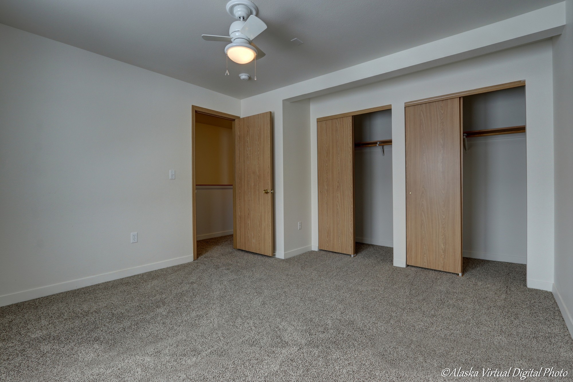 bedroom with closets