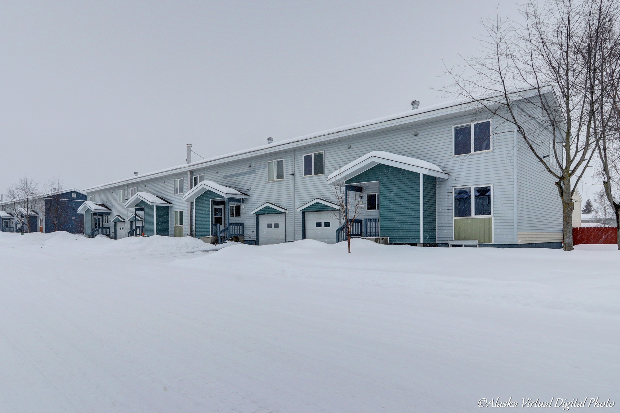 Snowy exterior of home