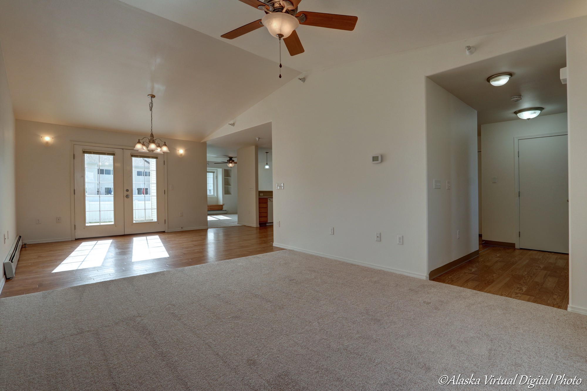 View from living room into dining room