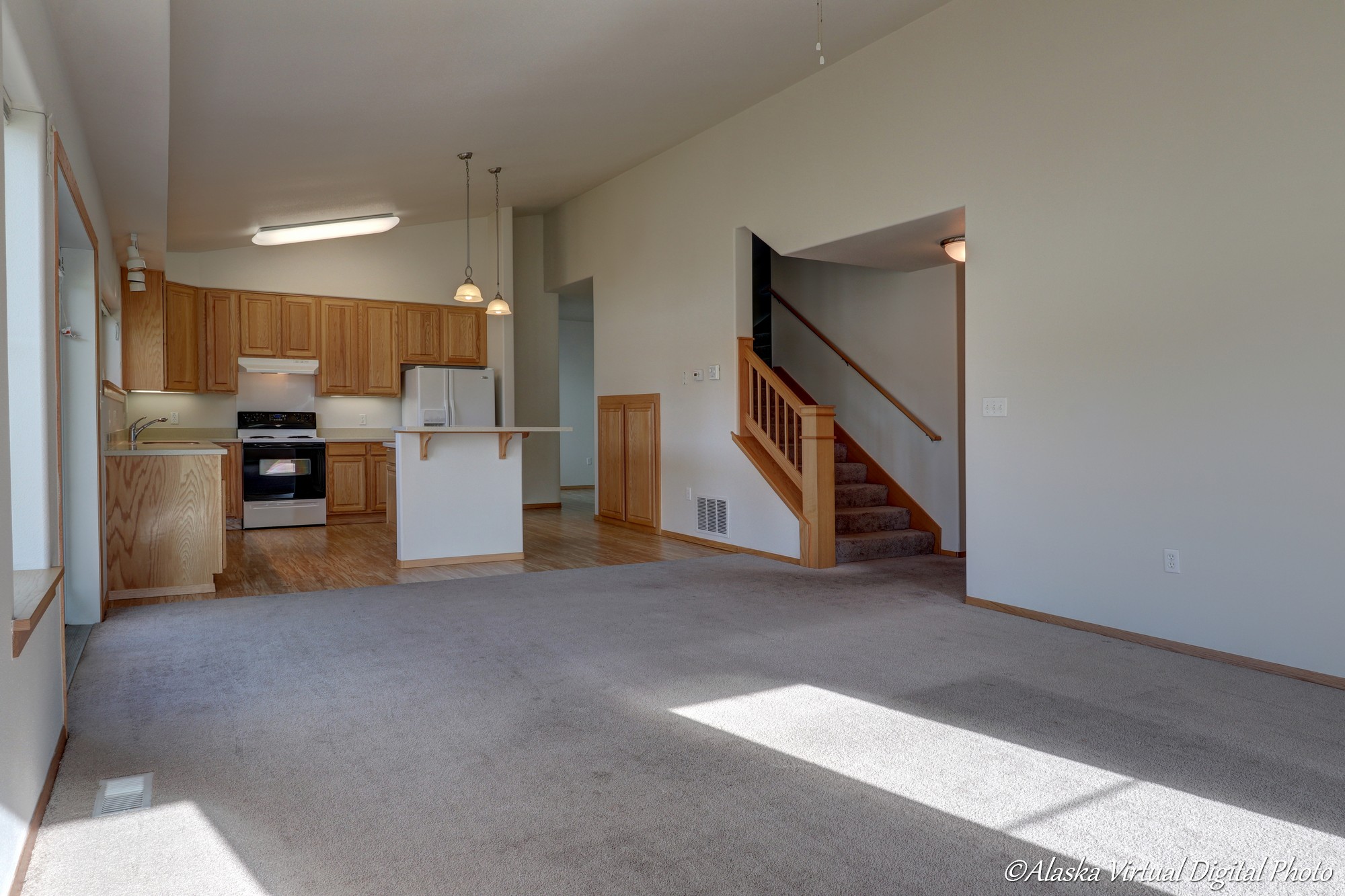 View of Kitchen from living area