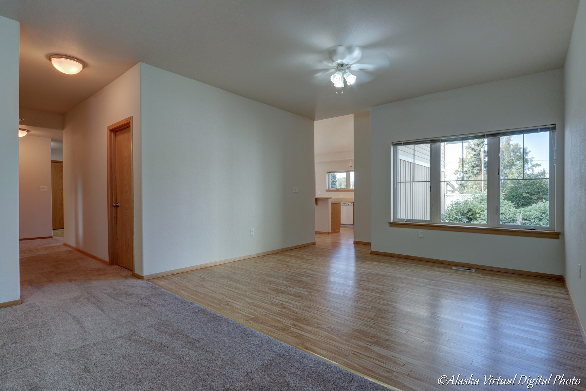 Image of dining area with view of kitchen