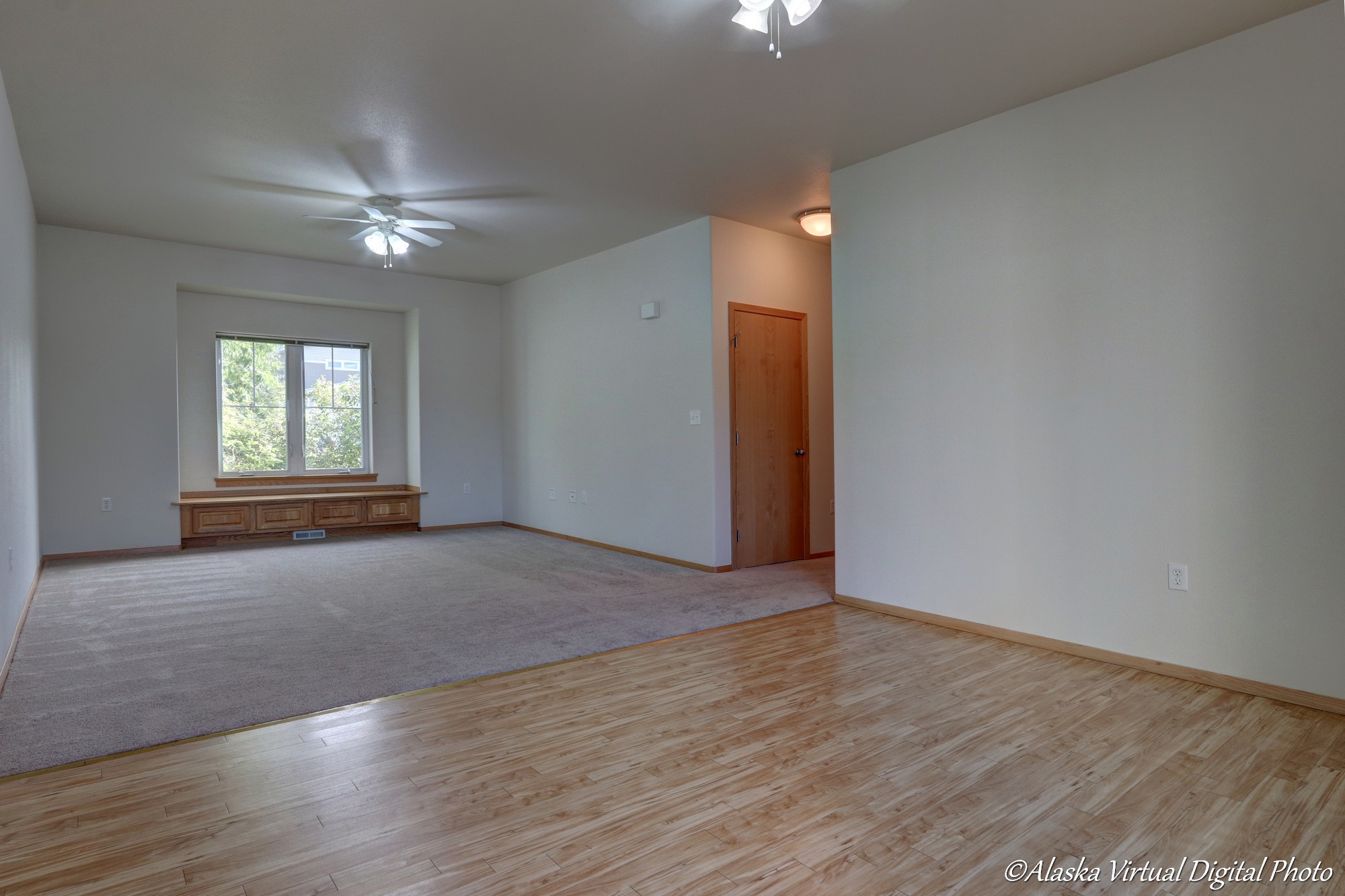 View from dining room with LVP flooring