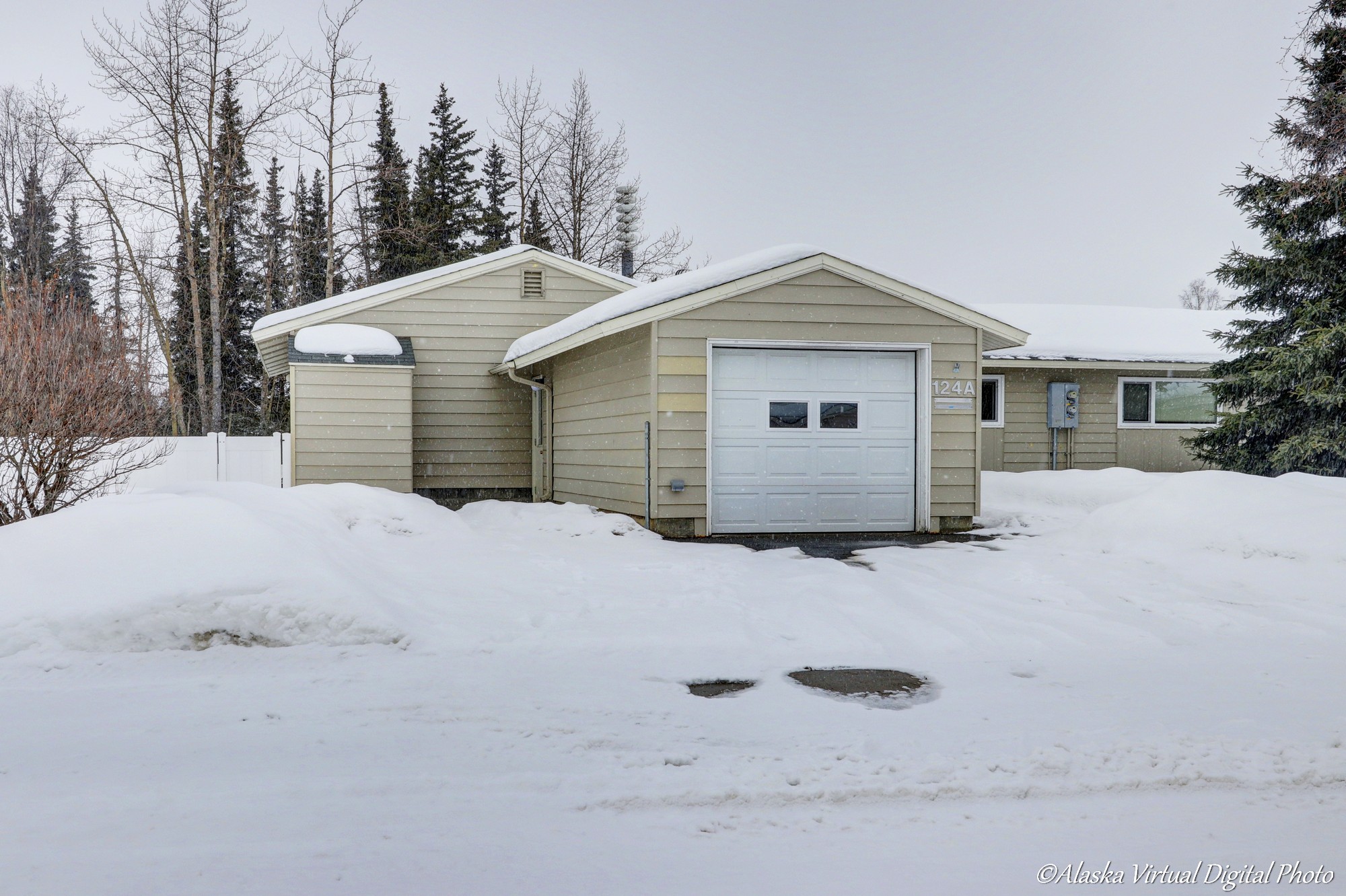 Snowy exterior of home