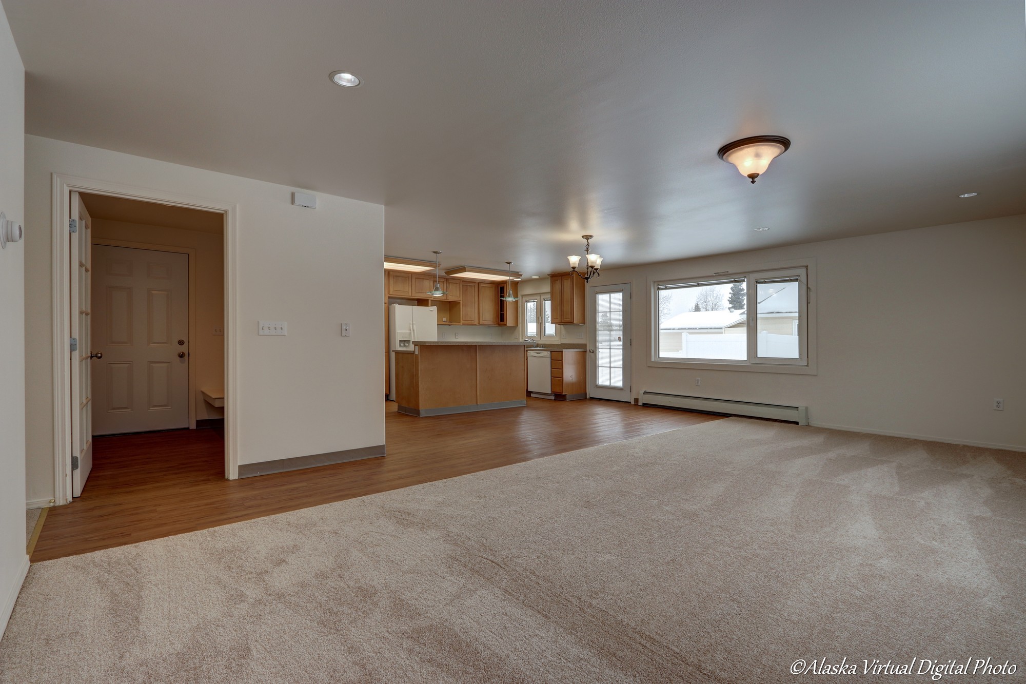 Open concept living room and kitchen