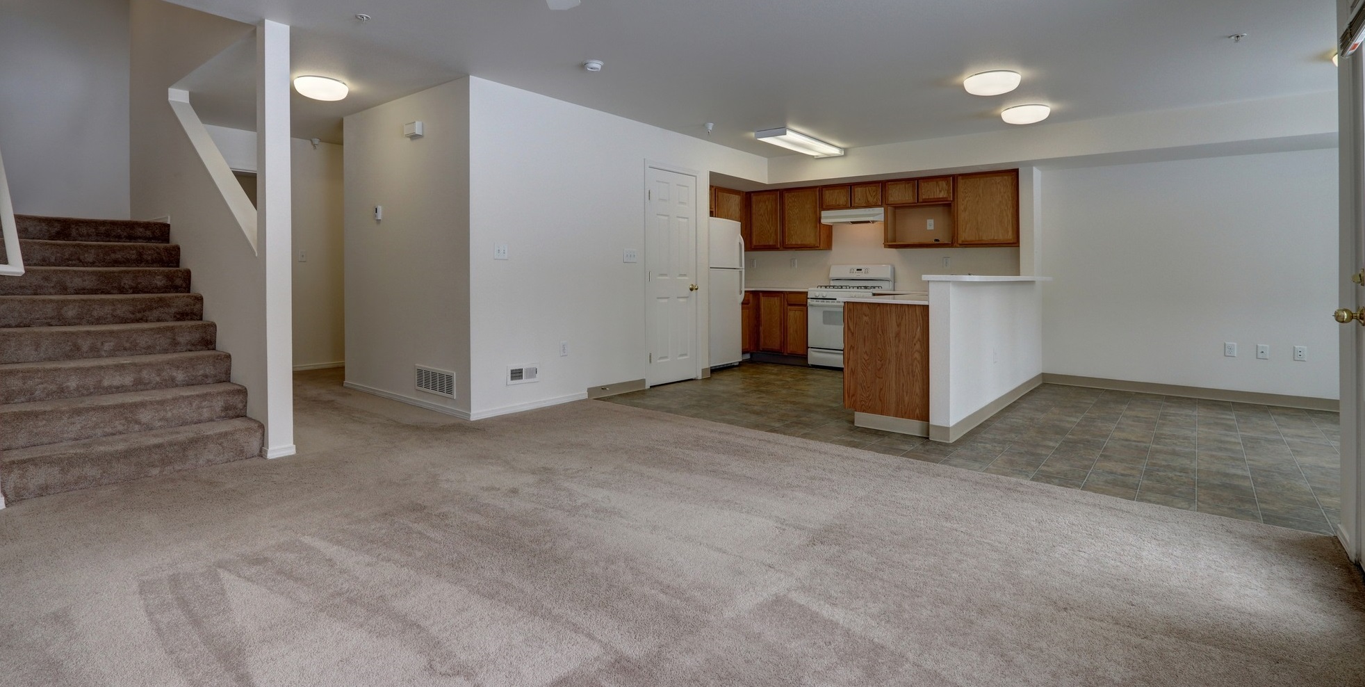 kitchen and dining area