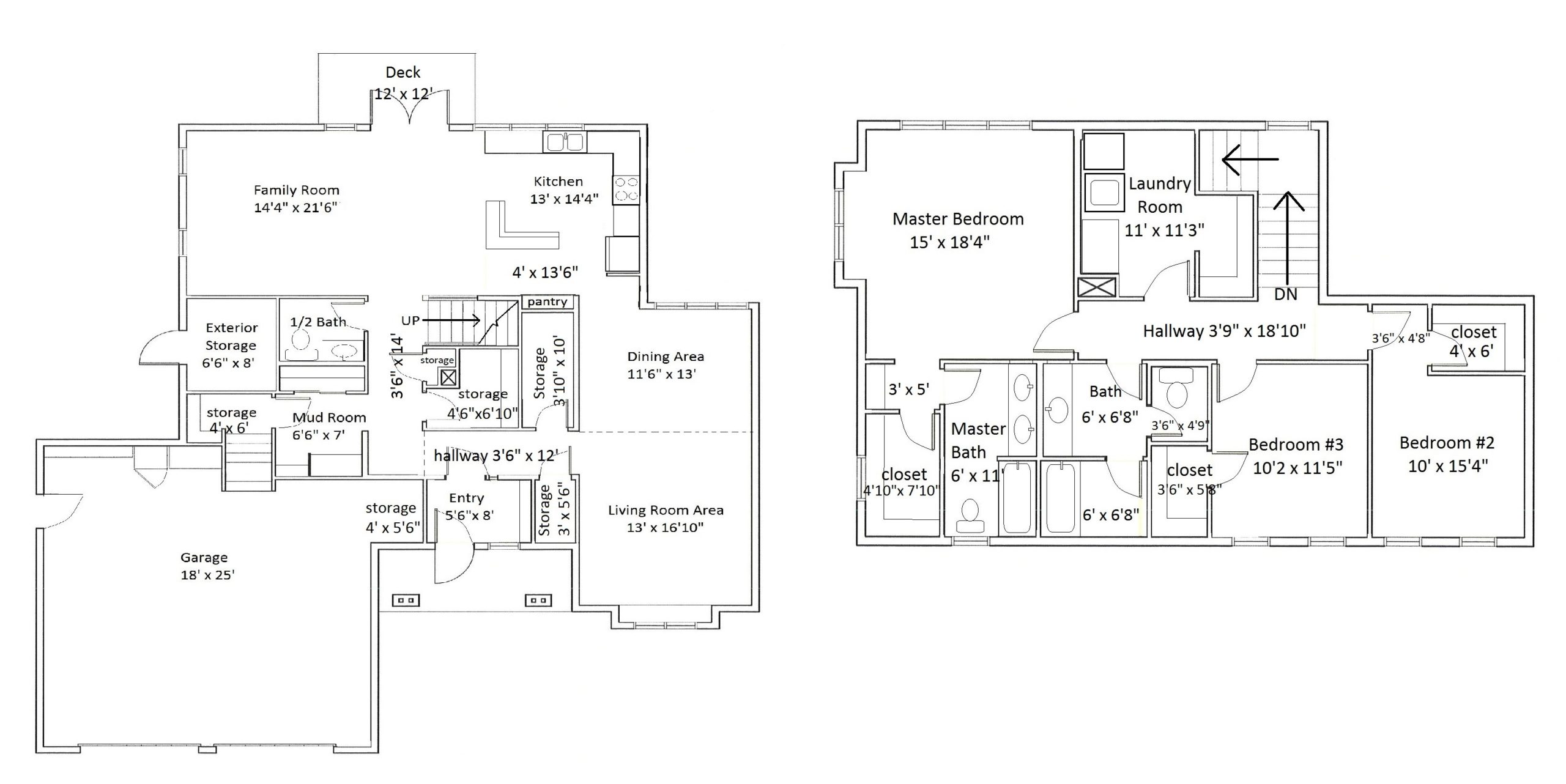 Floorplan of type 24 home with dimensions