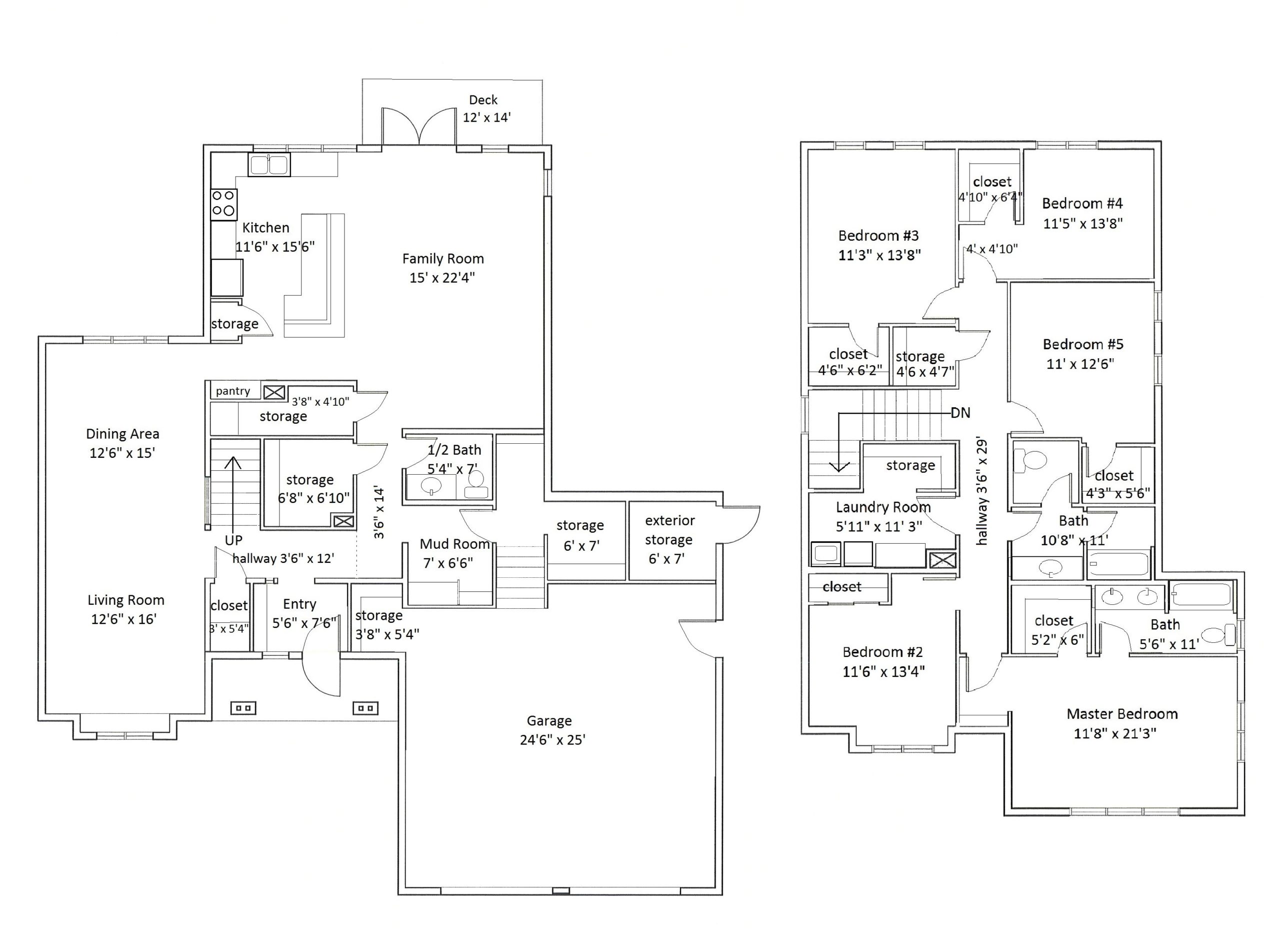 Floorplan 25 with room labels and dimensions