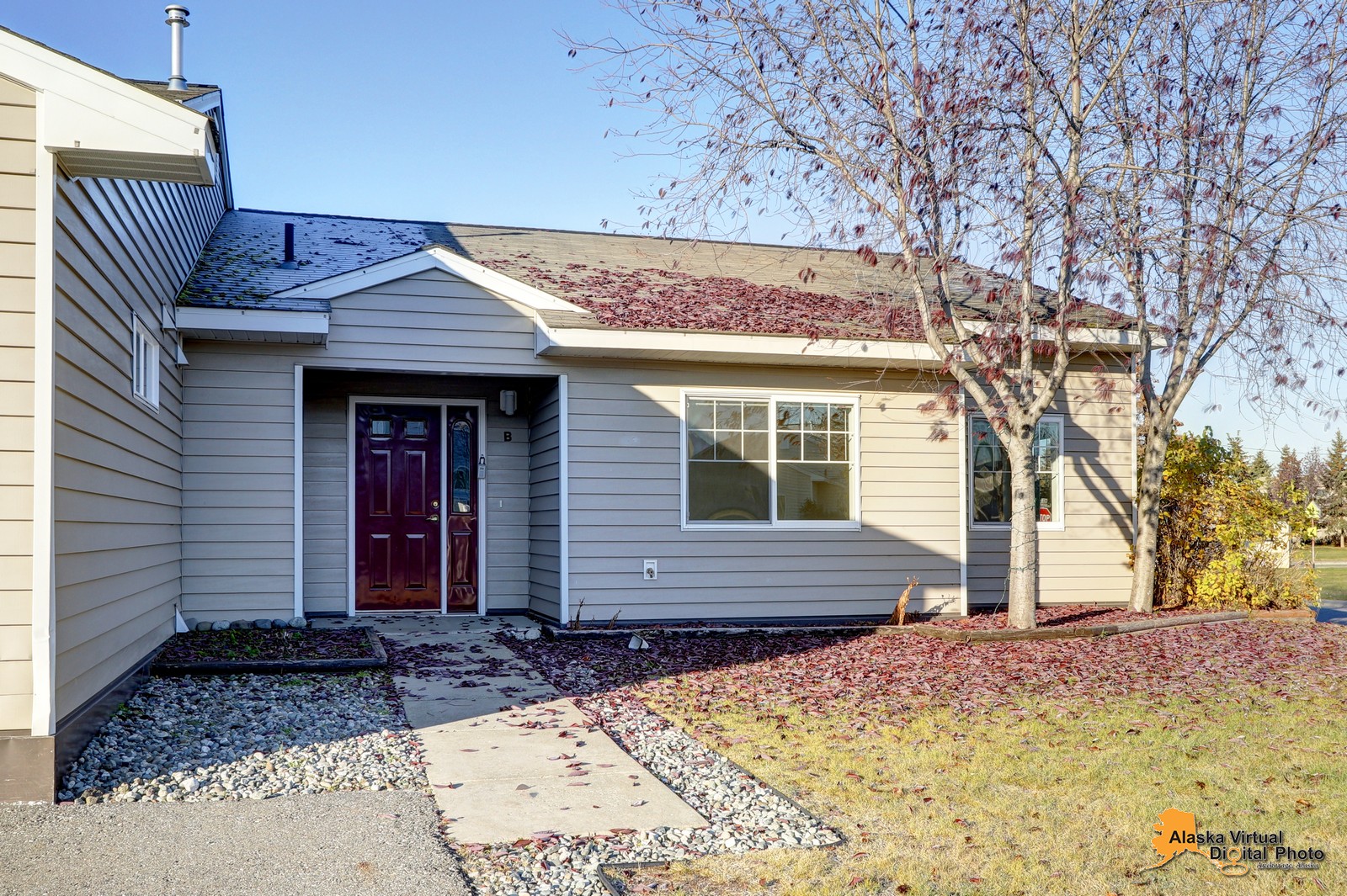 front picture of house with small tree in yard