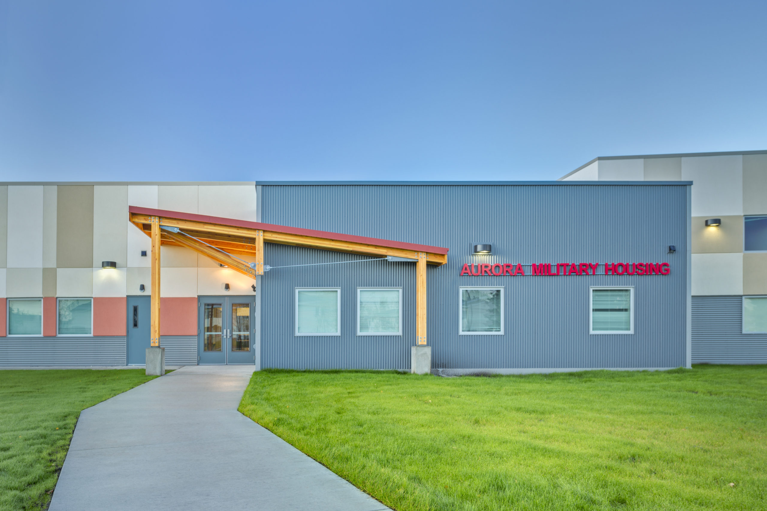 Architectural Photography of the JBER community Center.