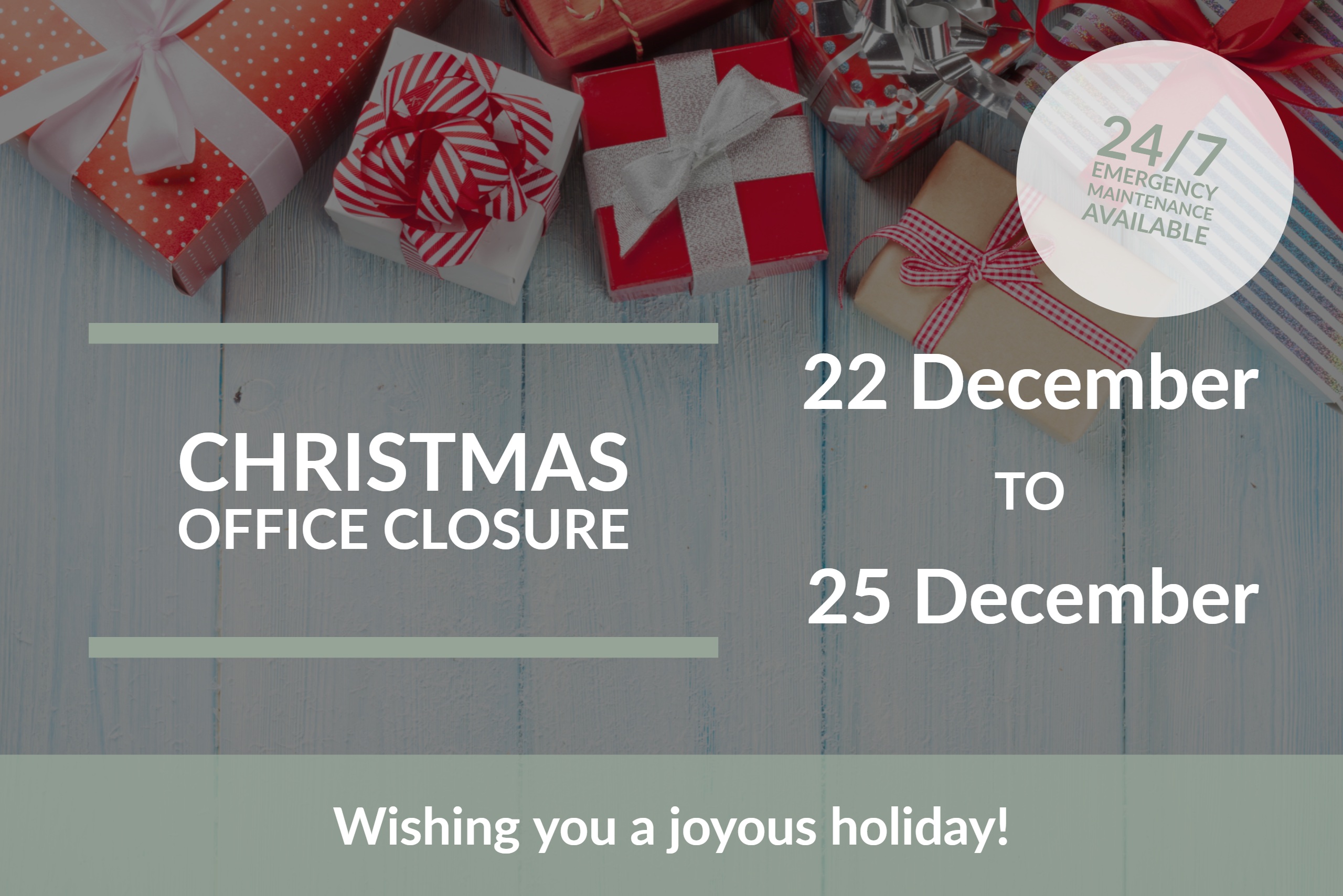 Christmas Closure Graphic