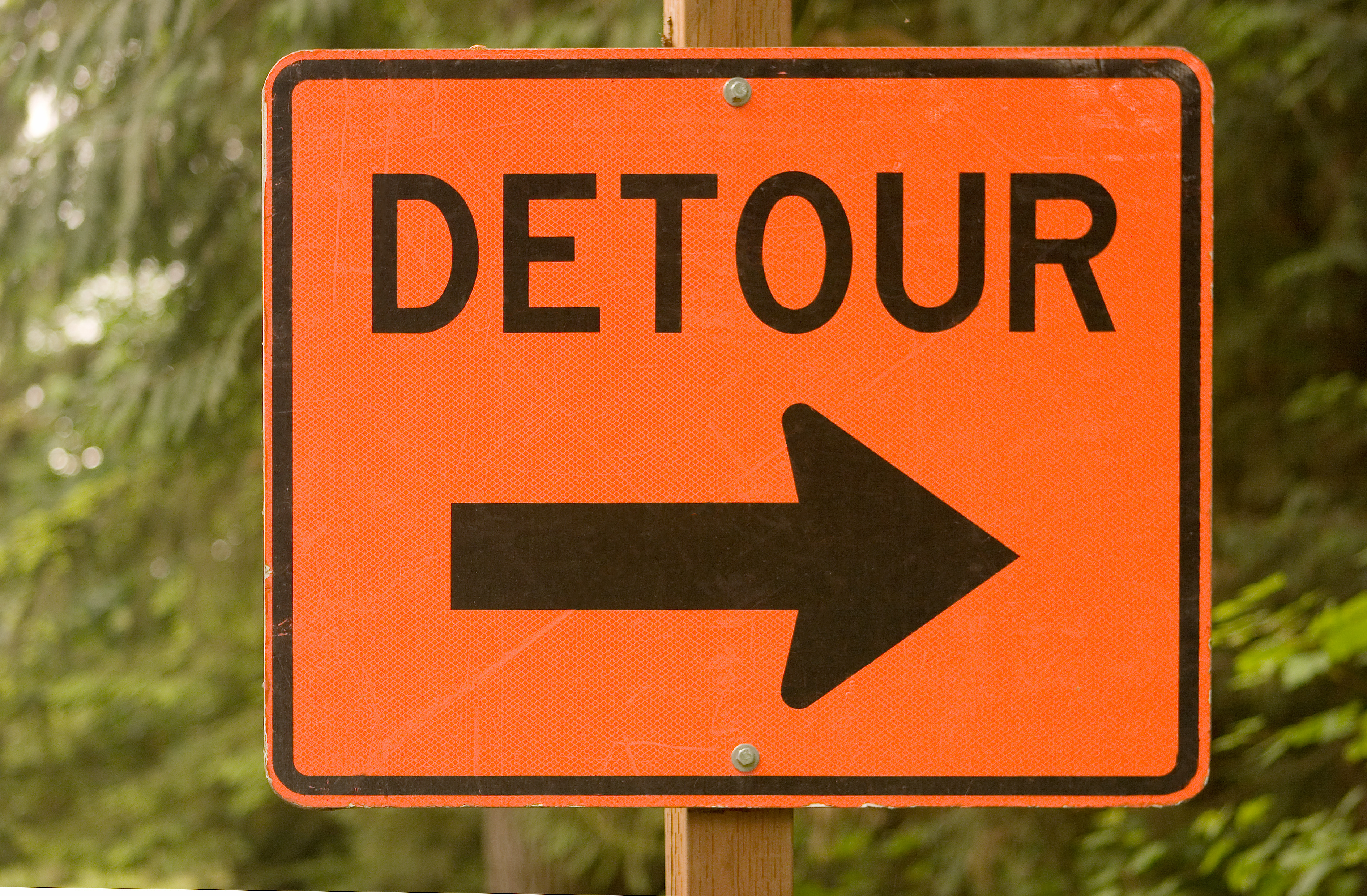 road detour sign