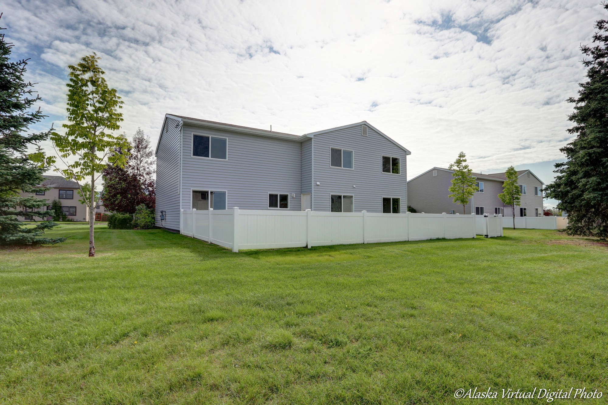 Image of back yard from outside of fence