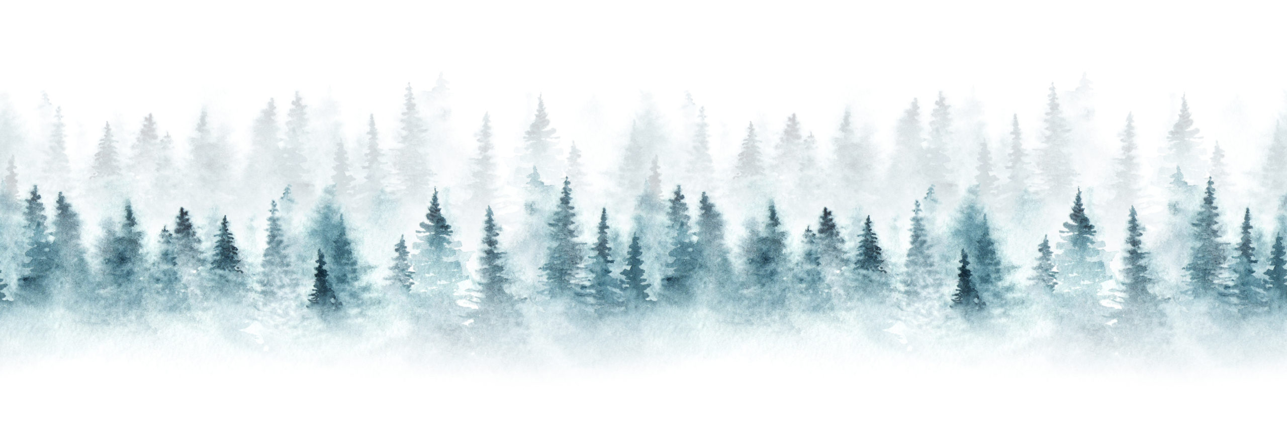 watercolor pine trees