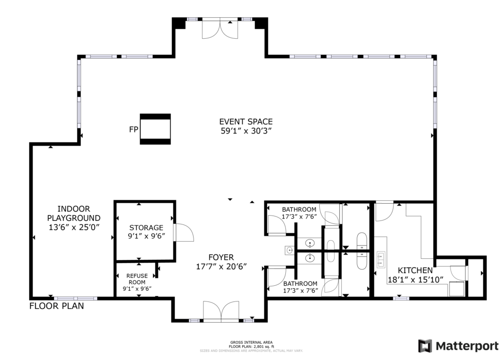 image of floorplan with approx dimmensions