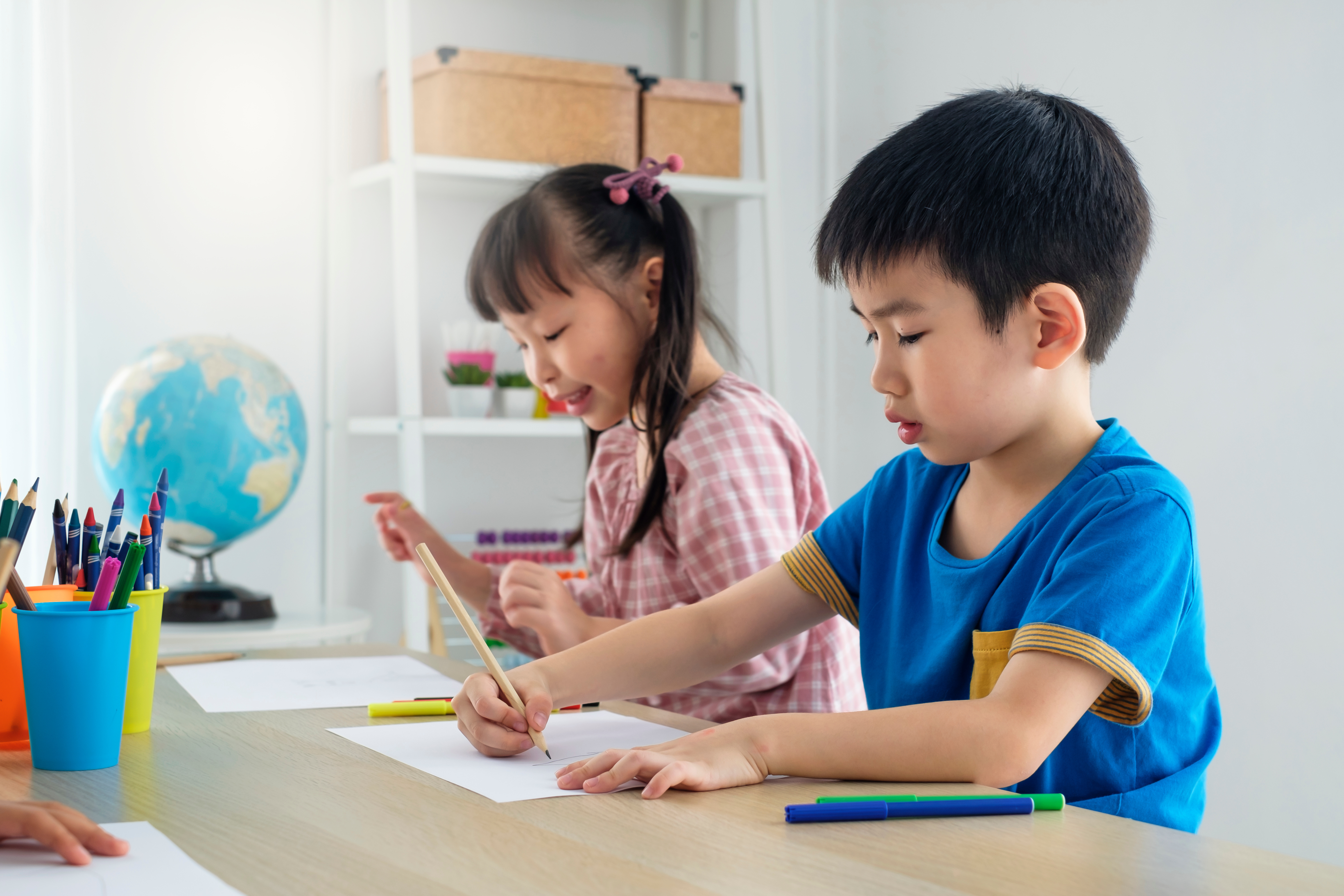 Child's learning and brain development at early age for preschooler and home schooling