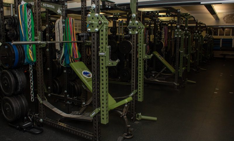 strength training equipment inside