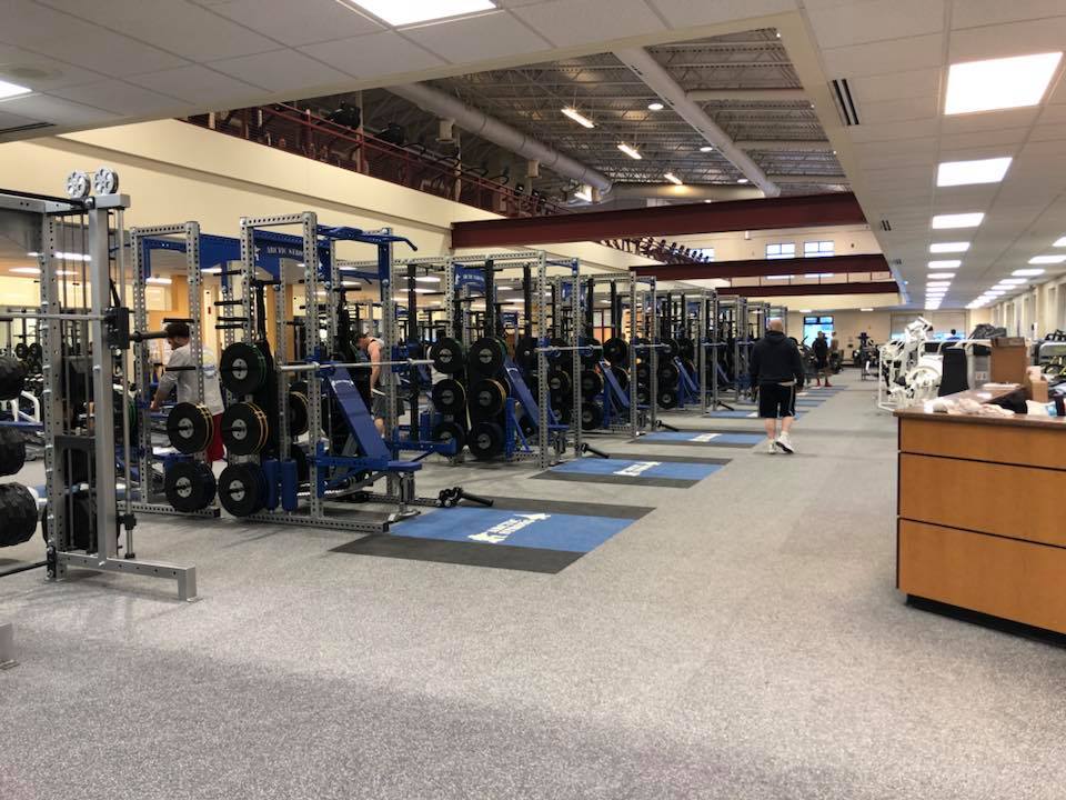 spacious weight training area