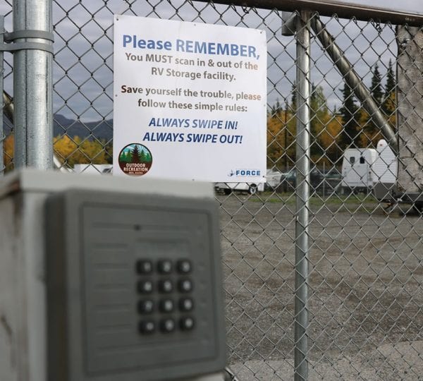 entrance to RV lot