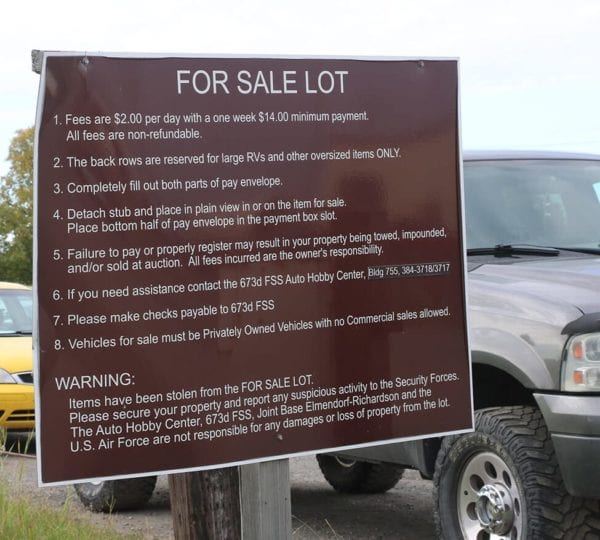 for sale lot sign with rules